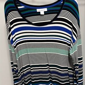 Liz Claiborne Women's Multicolor Striped Long Sleeve Top